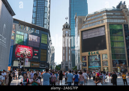 People walking in Business centre of Chongqing, Chongqing is a major city in the west south of China. Now it developed into an international city. Stock Photo