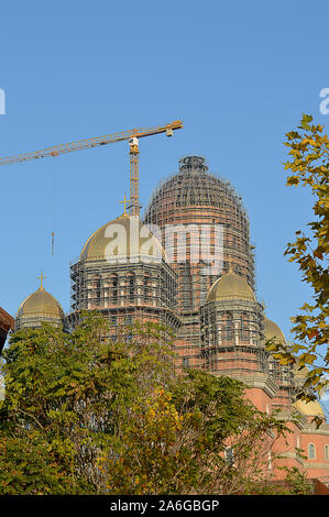 BUCHAREST, ROMANIA - 25 OCTOBER 2019: The  People's Salvation Cathedral costing, according to Le Figaro, as much as €1 bn, much of it taxpayers' money Stock Photo