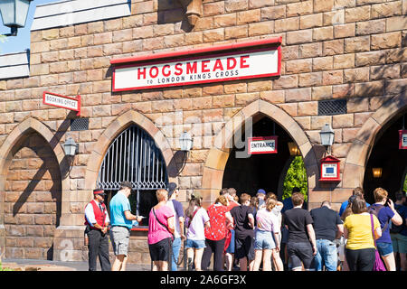 Hogsmeade to London King's Cross Entrance, Booking Office, Wizarding World of Harry Potter, Islands of Adventure, Universal Studios Resort, Orlando Stock Photo