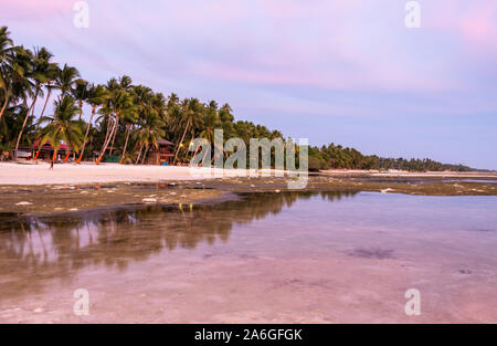 San Juan beach at sunset, Siquijor Island, Philippines Stock Photo