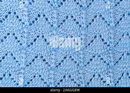 Blue knitted wool background, texture Stock Photo