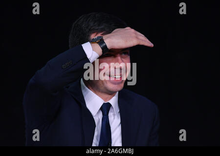 Columbia,USA. 26th Oct, 2019. Democratic presidential hopeful Mayor Pete Buttigieg answers audience questions at the Benedict College Criminal Justice Forum October 26, 2019 in Columbia, South Carolina. Photo by Richard Ellis/UPI Credit: UPI/Alamy Live News Stock Photo