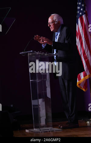 Columbia,USA. 26th Oct, 2019. Democratic presidential hopeful Sen. Bernie Sanders addresses the audience during the Benedict College Criminal Justice Forum October 26, 2019 in Columbia, South Carolina. Photo by Richard Ellis/UPI Credit: UPI/Alamy Live News Stock Photo