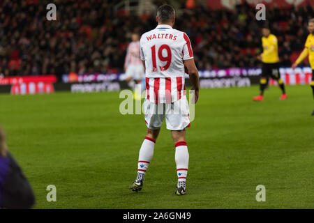 Jonathon Walters plays for Stoke City against Watford Football Club at the BET365 stadium in a premier league match Stock Photo