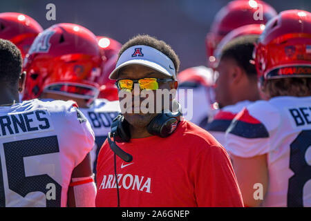 Stanford, California, USA. 26th Oct, 2019. Arizona Wildcats head coach Kevin Sumlin during the NCAA football game between the Arizona Wildcats and the Stanford Cardinal at Stanford Stadium in Stanford, California. Chris Brown/CSM/Alamy Live News Stock Photo