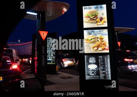 Menu at the drive thru at a McDonald's restaurant Stock Photo - Alamy