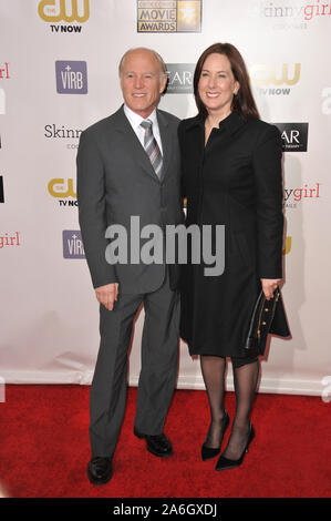 LOS ANGELES, CA. January 10, 2013: Producers Frank Marshall & wife Kathleen Kennedy at the 18th Annual Critics' Choice Movie Awards at Barker Hanger, Santa Monica Airport. © 2013 Paul Smith / Featureflash Stock Photo