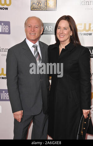 LOS ANGELES, CA. January 10, 2013: Producers Frank Marshall & wife Kathleen Kennedy at the 18th Annual Critics' Choice Movie Awards at Barker Hanger, Santa Monica Airport. © 2013 Paul Smith / Featureflash Stock Photo