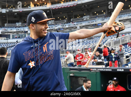 Houston Astros short stop Carlos Correa during batting practice before game  four of the season opener against the Texas Rangers. Astros won the series  Stock Photo - Alamy