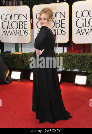 LOS ANGELES, CA - JANUARY 13, 2013: Adele at the 70th Golden Globe Awards at the Beverly Hilton Hotel.© 2013 Paul Smith / Featureflash Stock Photo