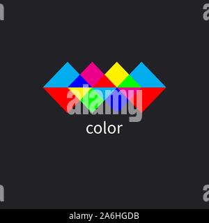 print logo, color model symbol, cmyk and rgb, vector print house sign, photo servise Stock Vector