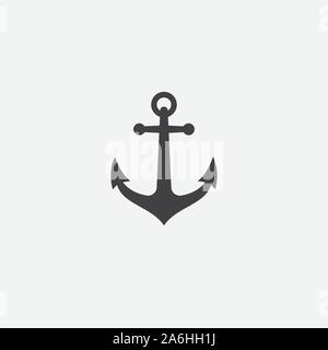 Anchor vector logo icon, Nautical maritime, sea ocean boat illustration symbol, Anchor vector icon, Pirate Nautical maritime boat, Anchor icon, Simple vector icon Stock Vector