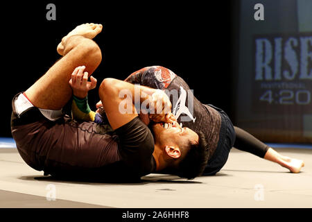 Westbury, New York, USA. 26th Oct, 2019. BILL ALGEO (top) fights against PHILLIPE NOVER during the RISE Invitational grappling event at the Space in Westbury, New York. Credit: Anna Sergeeva/ZUMA Wire/Alamy Live News Stock Photo