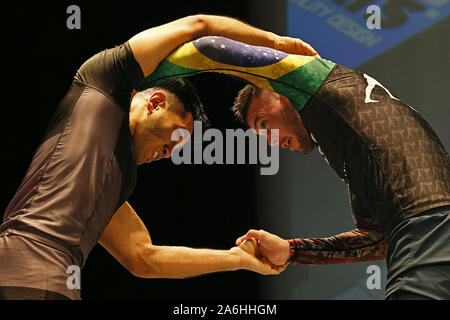 Westbury, New York, USA. 26th Oct, 2019. BILL ALGEO (right) fights against PHILLIPE NOVER during the RISE Invitational grappling event at the Space in Westbury, New York. Credit: Anna Sergeeva/ZUMA Wire/Alamy Live News Stock Photo