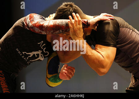 Westbury, New York, USA. 26th Oct, 2019. BILL ALGEO fights against PHILLIPE NOVER (right) during the RISE Invitational grappling event at the Space in Westbury, New York. Credit: Anna Sergeeva/ZUMA Wire/Alamy Live News Stock Photo