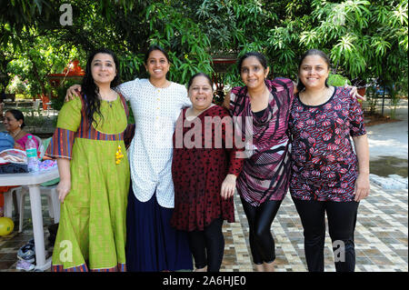 Mumbai, Maharashtra, India Nov. 2018 : youngsters, five sisters at the resort having fun with friends and family Stock Photo