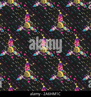 Decorative colorful ornaments with stylized feathers pattern. Stock Vector