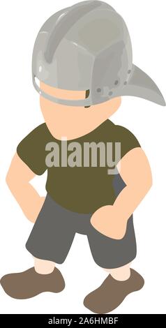 Medieval archer icon, isometric style Stock Vector