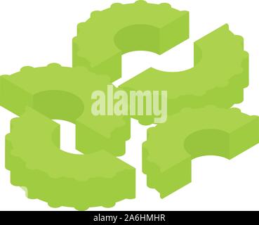 Celery pasta icon, isometric style Stock Vector