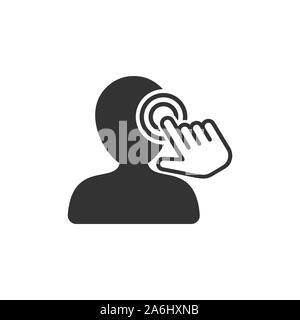 Mind awareness icon in flat style. Idea human vector illustration on isolated background. Customer brain business concept. Stock Vector
