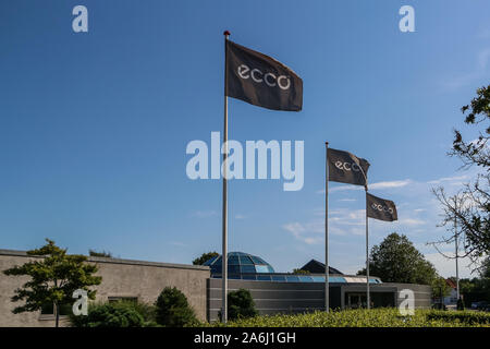 Atlas Løsne regn ECCO Sko A/S a Danish shoe manufacturer and retailer head office is seen in  Bredebro, Denmark on 26 July 2019 ECCOÕs products are sold in 99 countries  from over 2,250 ECCO shops and more than 14,000 sales points. ECCO is  family-owned, founded ...