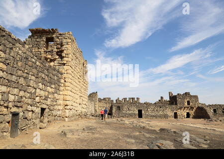 Courtyard, looking north, Qasr Al Azraq, Roman period Desert Castle, Zarqa Governorate, Jordan, Middle East Stock Photo