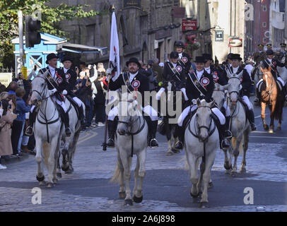Riders and civic figures during the 2019 Riding of the Marches in Edinburgh Scotland UK. Over 250 horses and riders took part in the event. Stock Photo