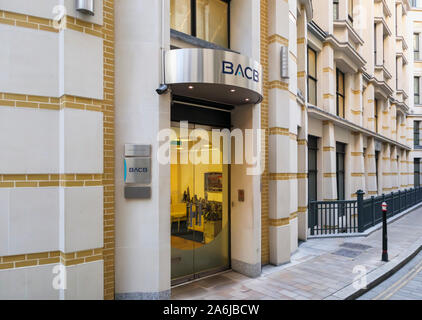 Entrance to the modern London headquarters of the British Arab Commercial Bank in Mansion House Place, London EC4 Stock Photo