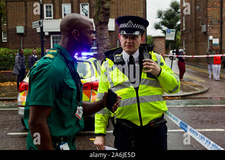 London, UK. Police were called to Camberwell Church Street, Southwark, at 15.16hrs on Saturday, 26 October to reports of a man stabbed. Stock Photo