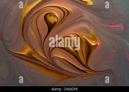 Luxury gold marble ink paper textures on white background. Chaotic abstract organic design. Stock Photo
