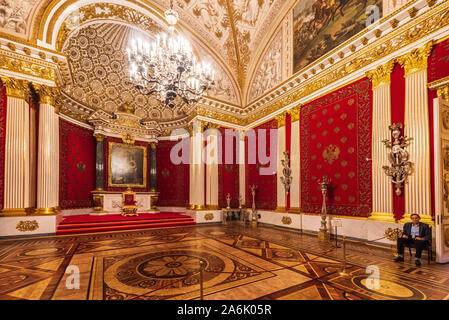 Throne room in The Hermitage Museum and Winter Palace, Saint
