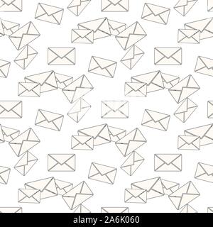 Mail envelope icon seamless pattern background. Email message vector illustration. Mailbox e-mail symbol pattern. eps10 Stock Vector