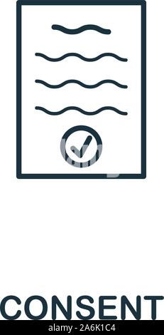Consent vector icon symbol. Creative sign from gdpr icons collection. Filled flat Consent icon for computer and mobile Stock Vector