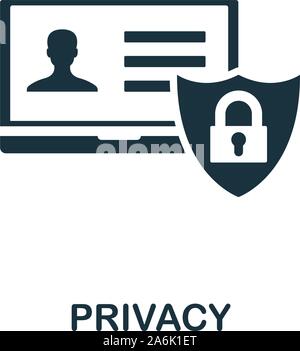 Privacy vector icon symbol. Creative sign from gdpr icons collection. Filled flat Privacy icon for computer and mobile Stock Vector