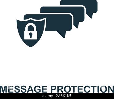 Message Protection vector icon symbol. Creative sign from gdpr icons collection. Filled flat Message Protection icon for computer and mobile Stock Vector