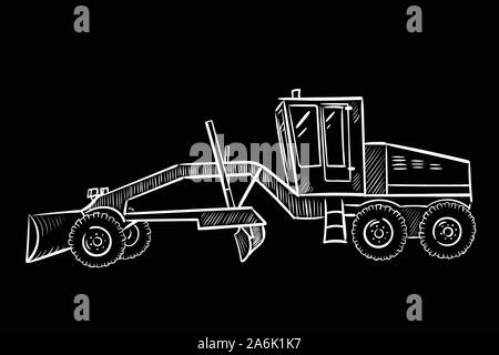 Contour silhouette of service machine for repair works Stock Vector