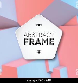Abstract frame with rose quartz and serenity cubes Stock Vector