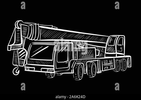 Contour silhouette of service machine for repair works Stock Vector