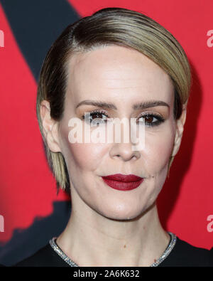 HOLLYWOOD, LOS ANGELES, CALIFORNIA, USA - OCTOBER 26: Actress Sarah Paulson wearing a Gucci outfit with Giuseppe Zanotti heels arrives at FX's 'American Horror Story' 100th Episode Celebration held at the Hollywood Forever Cemetery on October 26, 2019 in Hollywood, Los Angeles, California, USA. (Photo by Xavier Collin/Image Press Agency) Stock Photo
