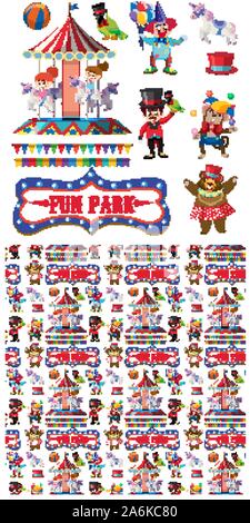 Seamless background design with ring master and circus animals ...