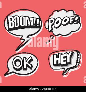 Expression words design for four words illustration Stock Vector