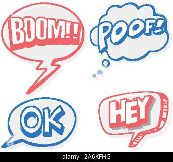 Expression words design for four words illustration Stock Vector