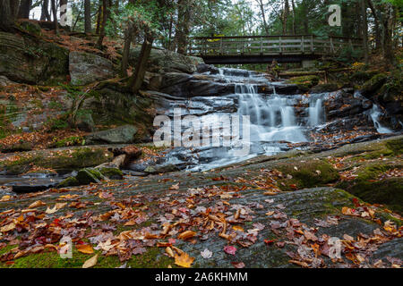 Potts Falls in autumn, tucked away in Bracebridge, Ontario. Stock Photo