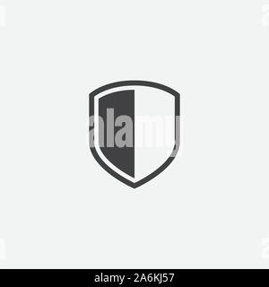 Shield, guard icon vector, shield linear logo illustration, Shield Line Icon in trendy style, Shield icon vector, Safe and protect logo design icon Stock Vector