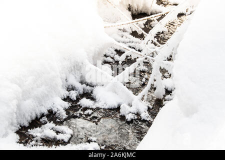Winter Creek under snow cover Stock Photo