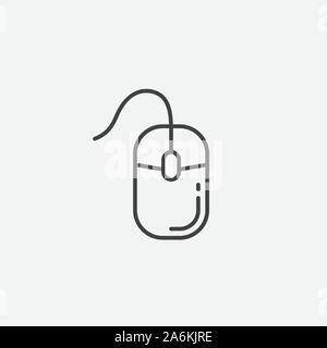Computer Mouse icon vector illustration in linear style, Mouse Vector illustration. Business concept mouse. Cursor icon Stock Vector
