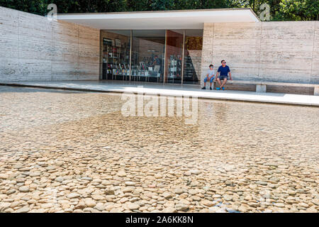 Barcelona Spain,Catalonia Montjuic,Pabellon de Barcelona,German Pavilion 1929 International Exposition,exterior,by Ludwig Mies van der Rohe,Lilly Reic Stock Photo