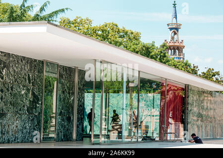 Barcelona Spain,Catalonia Montjuic,Pabellon de Barcelona,German Pavilion 1929 International Exposition,exterior,by Ludwig Mies van der Rohe,Lilly Reic Stock Photo