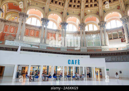 Barcelona Spain,Catalonia Parc de Montjuic,Museu Nacional d'Art de Catalunya,National Art Museum of Catalonia,interior inside,great dome,cafe,restaura Stock Photo