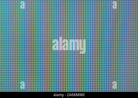 Extreme macro of pixels on a digital screen. RGB visible for each individual pixel. Stock Photo